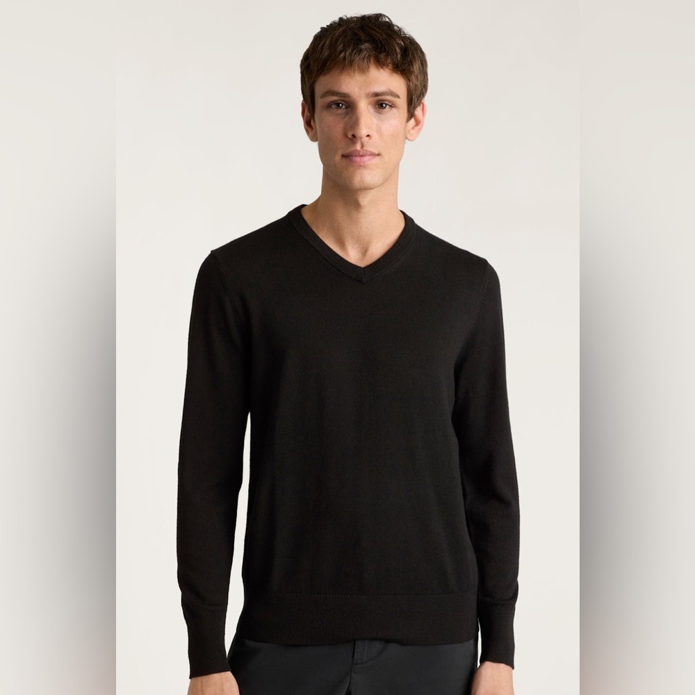 Bonobos Black 100% MERINO WOOL Sweater - Size XXL